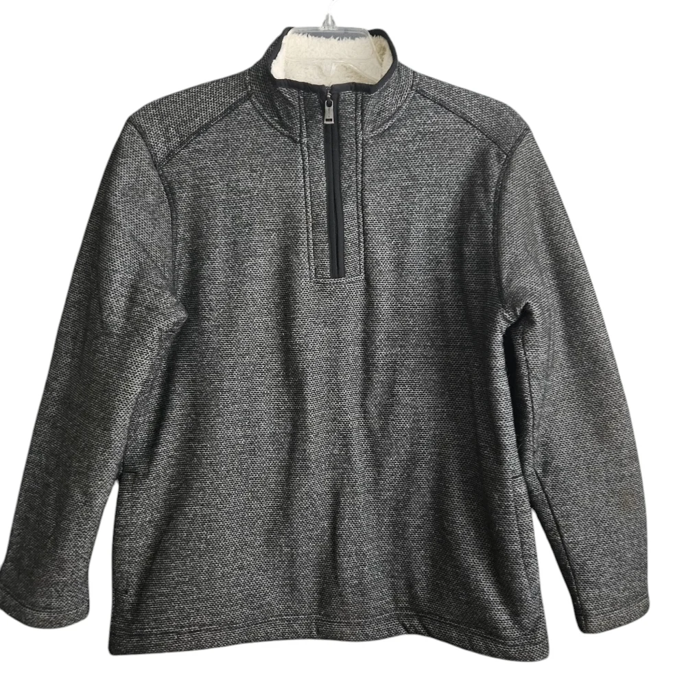 Orvis Men's Size Medium‎ Black Brighton Pullover Sherpa Lined 1/4 Zip